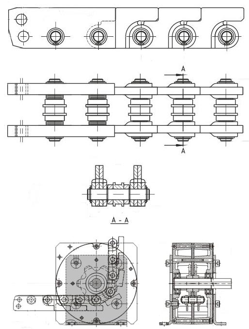 Тяговые пластинчатые цепи